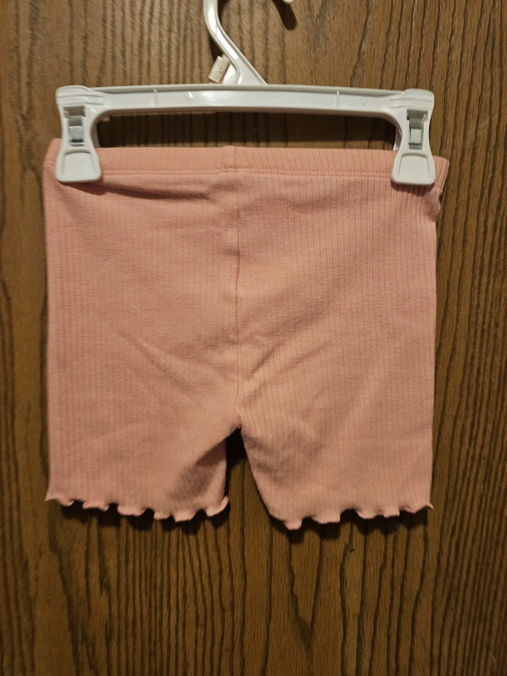 Old Navy Light Pink Ribbed Bike Shorts with Lettuce Hem